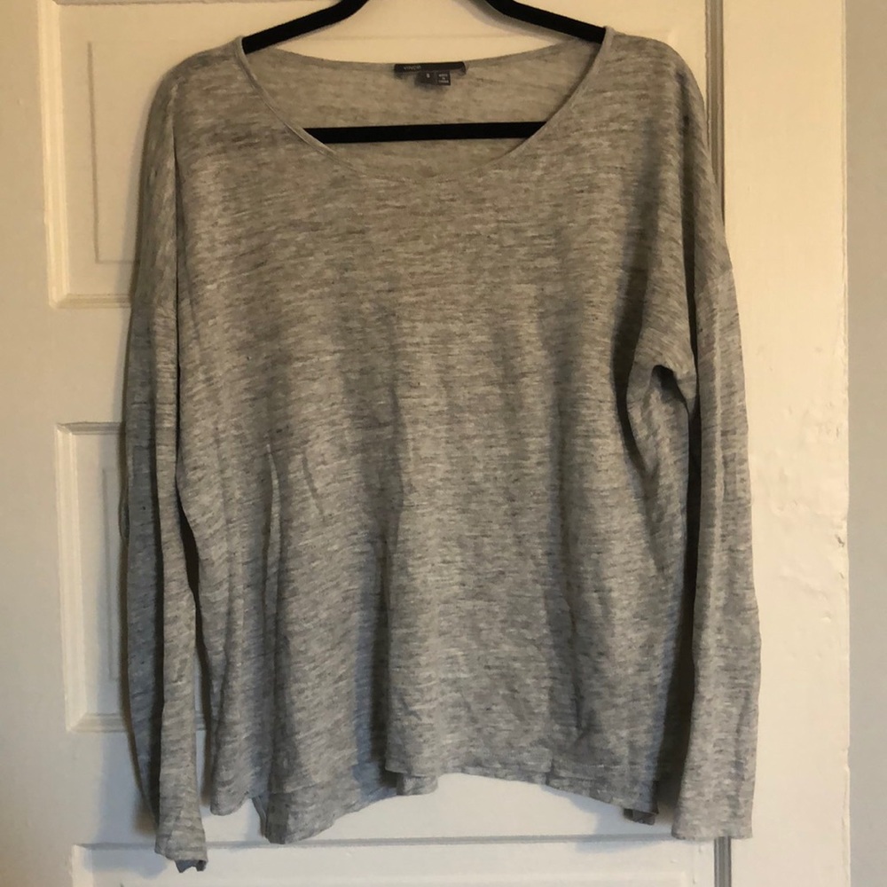 Vince Linen Long Sleeve Top